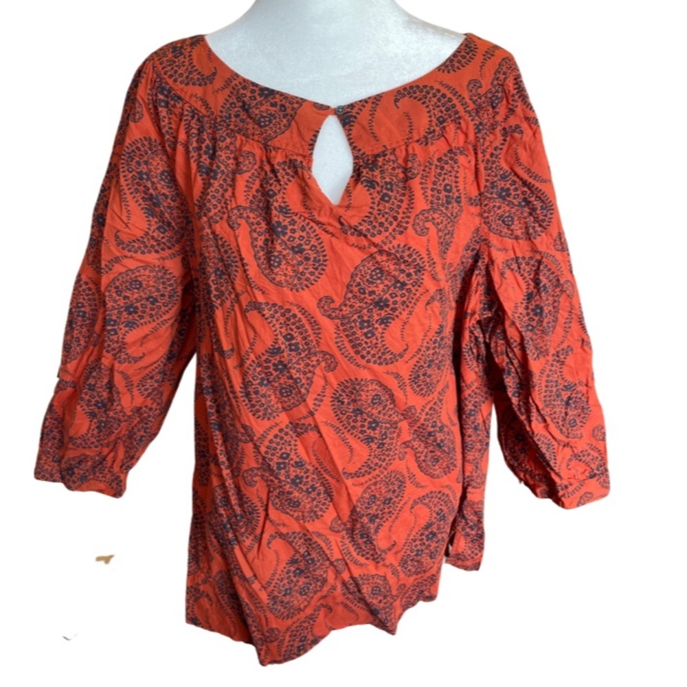 Land’s End orange and black tunic top 16
